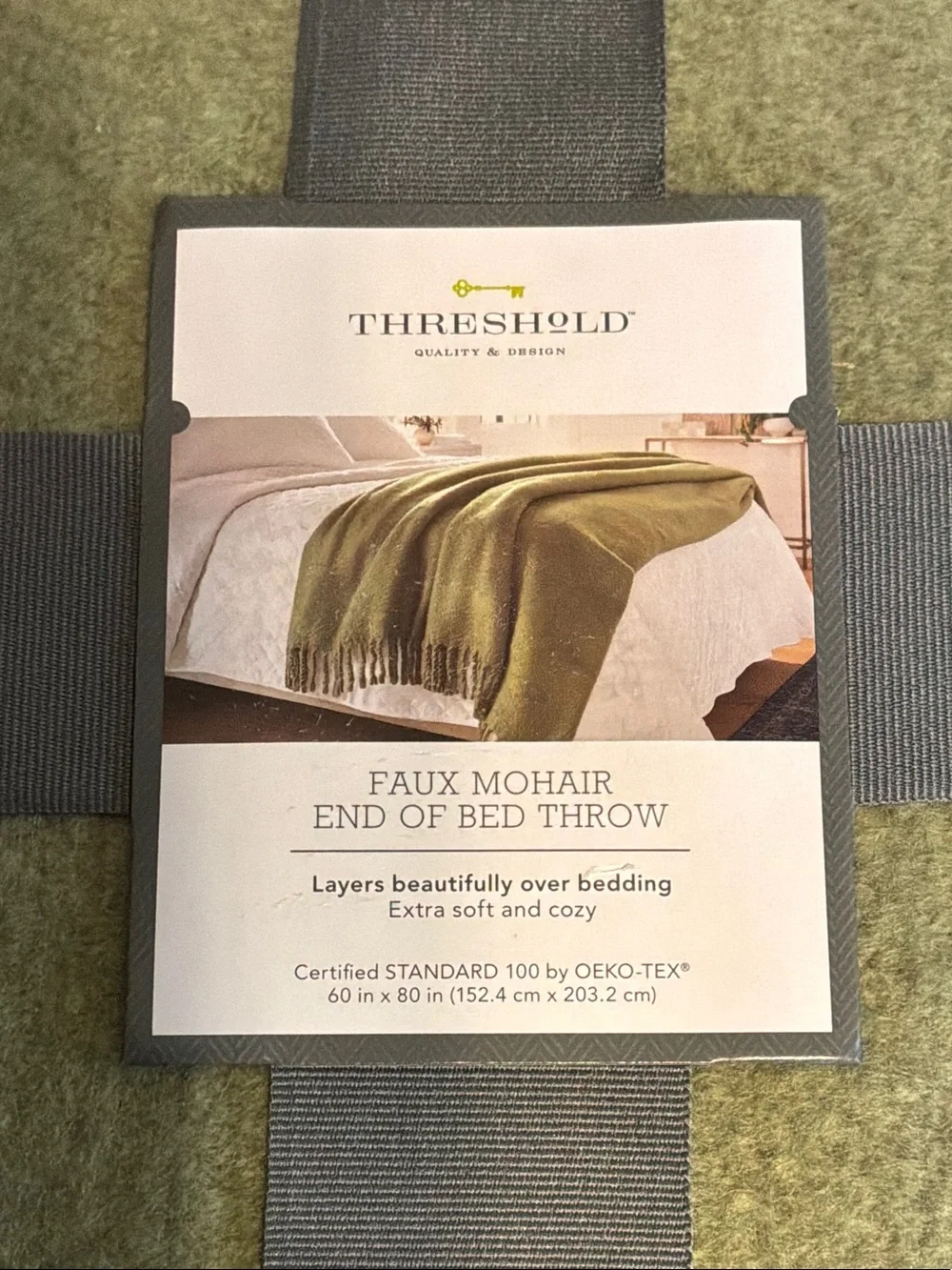 Threshold Faux Mohair Throw in Sage